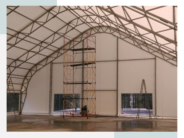 Шатровые ангары в Усть-Илимске